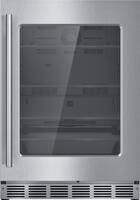 Thermador - 4.9 Cu. Ft. Built-In Under-Counter Glass Door Refrigerator with Masterpiece Series Handle, Right Hinged - Stainless Steel - Front_Zoom