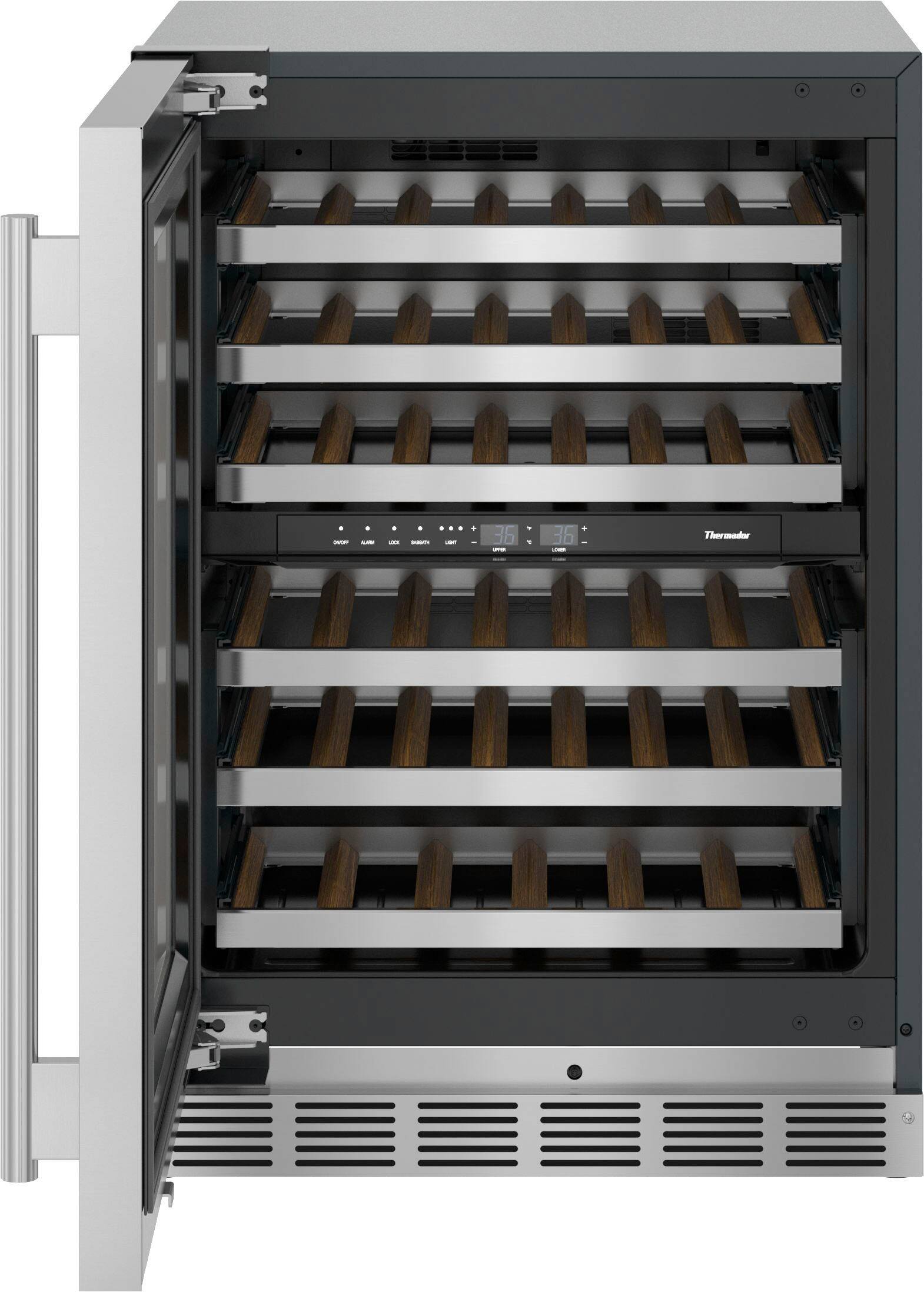 Alt View 11. Thermador - Masterpiece Series 41-Bottle Built-In Wine Refrigerator - Stainless steel.