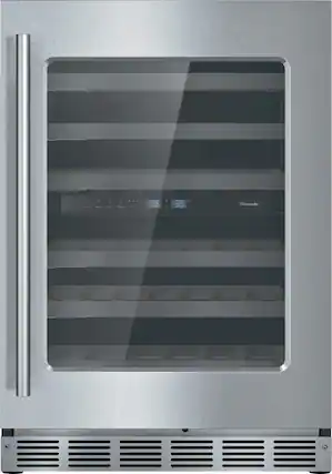 Front. Thermador - Masterpiece Series 41-Bottle Built-In Wine Refrigerator - Stainless steel.
