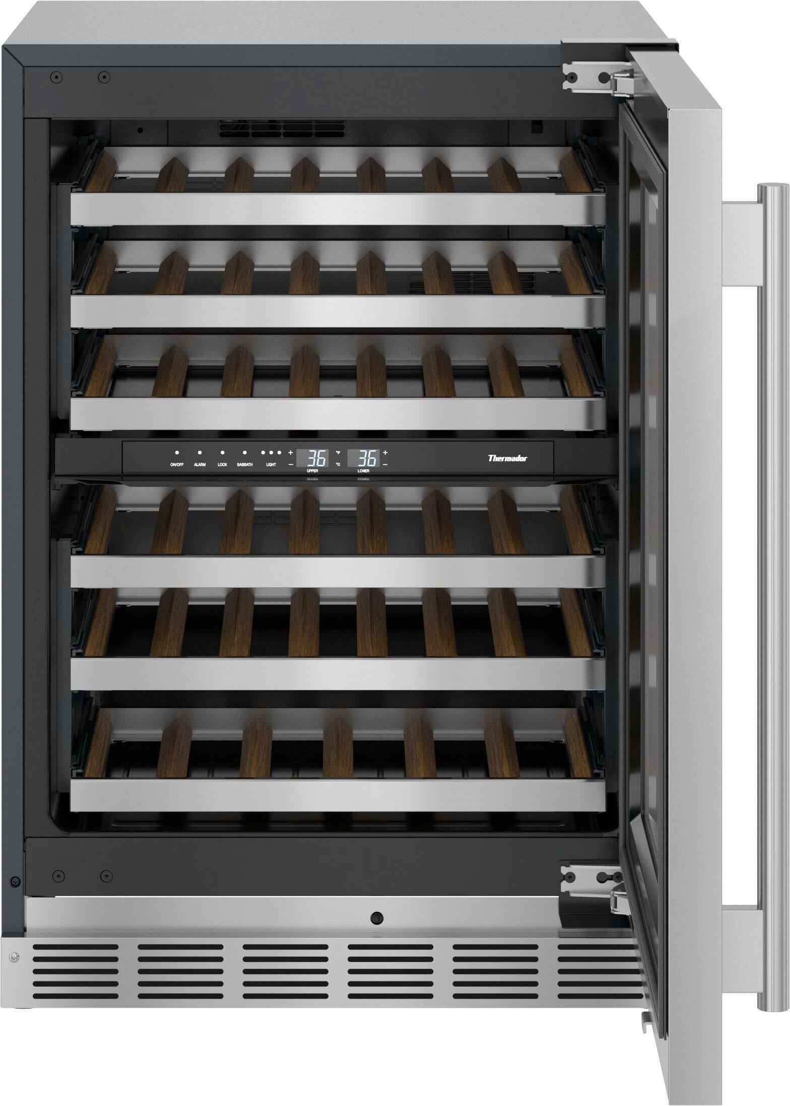 Alt View 11. Thermador - Masterpiece Series 41-Bottle Built-In Wine Refrigerator - Stainless steel.