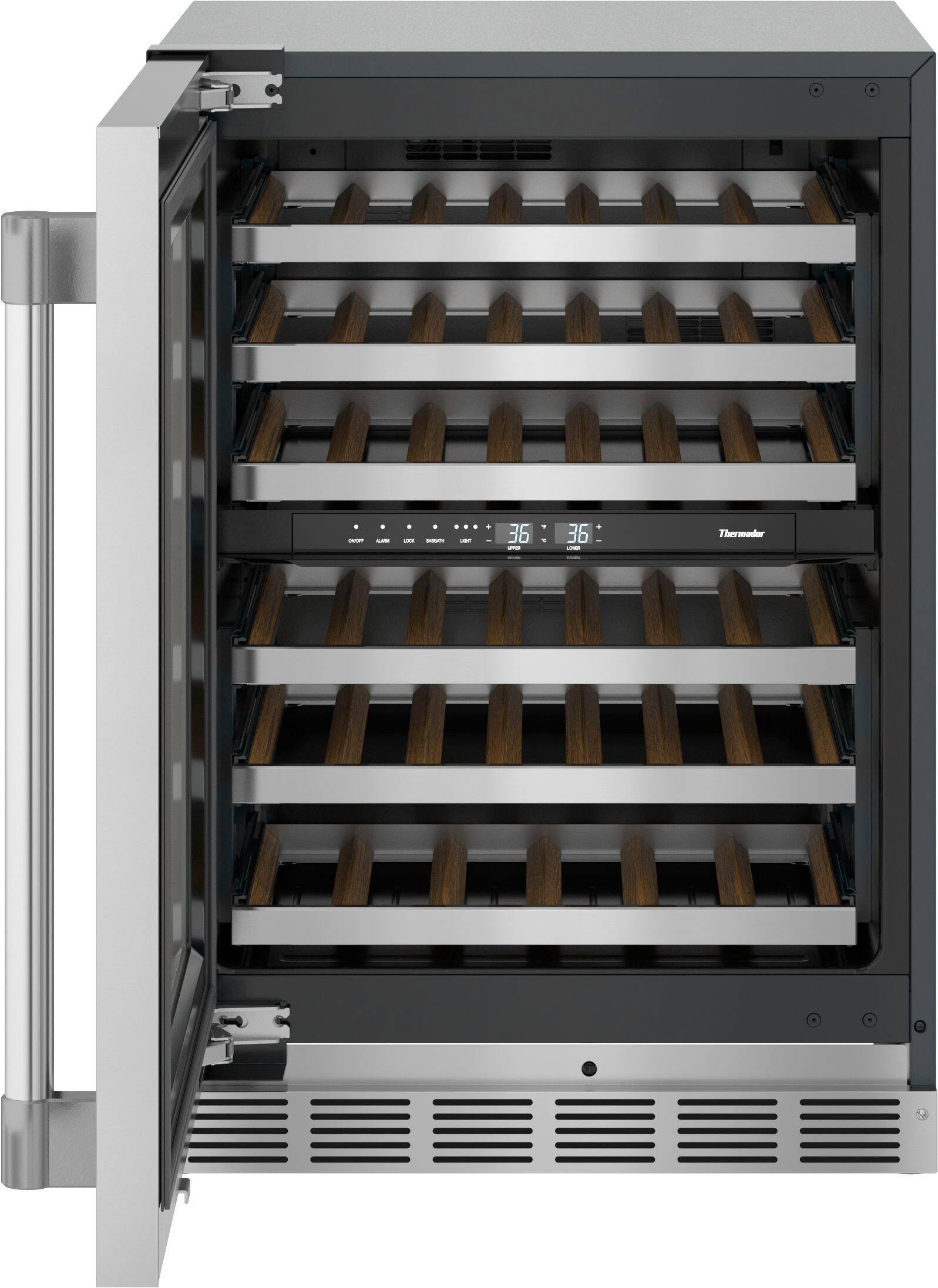 Alt View 11. Thermador - Professional Series 41-Bottle Built-In Wine Refrigerator - Stainless steel.
