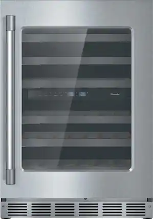 Front. Thermador - Professional Series 41-Bottle Built-In Wine Refrigerator - Stainless steel.