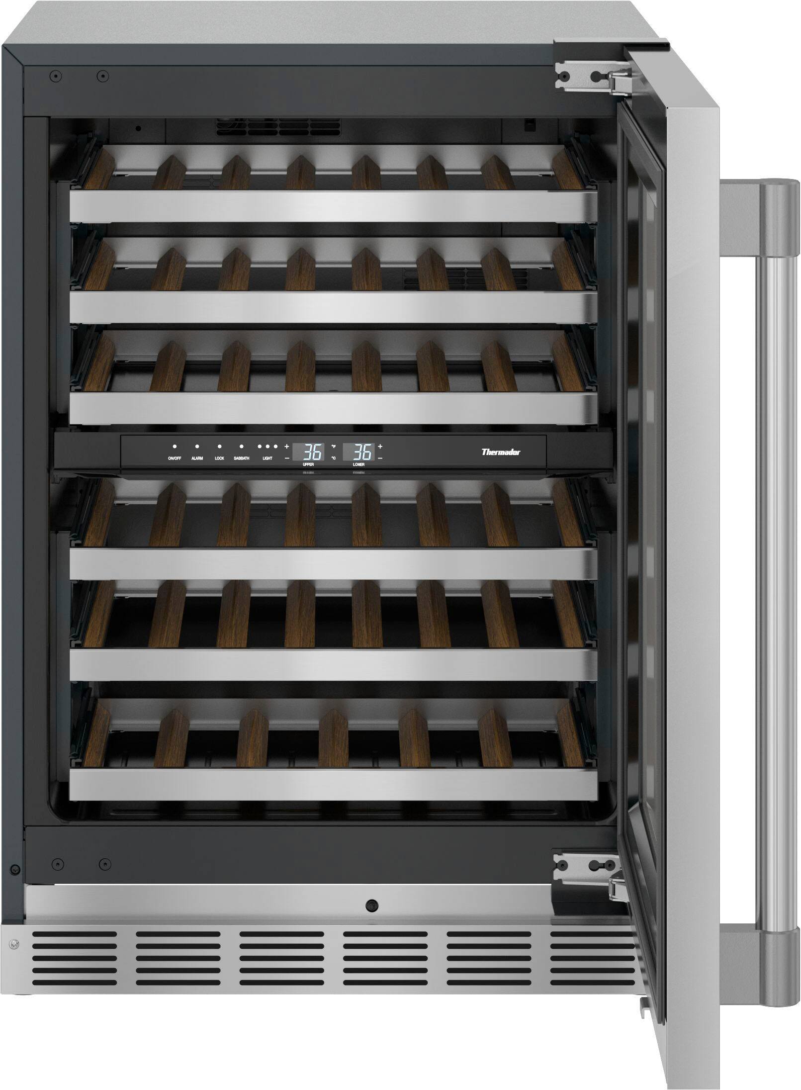 Alt View 11. Thermador - Professional Series 41-Bottle Built-In Wine Refrigerator - Stainless steel.
