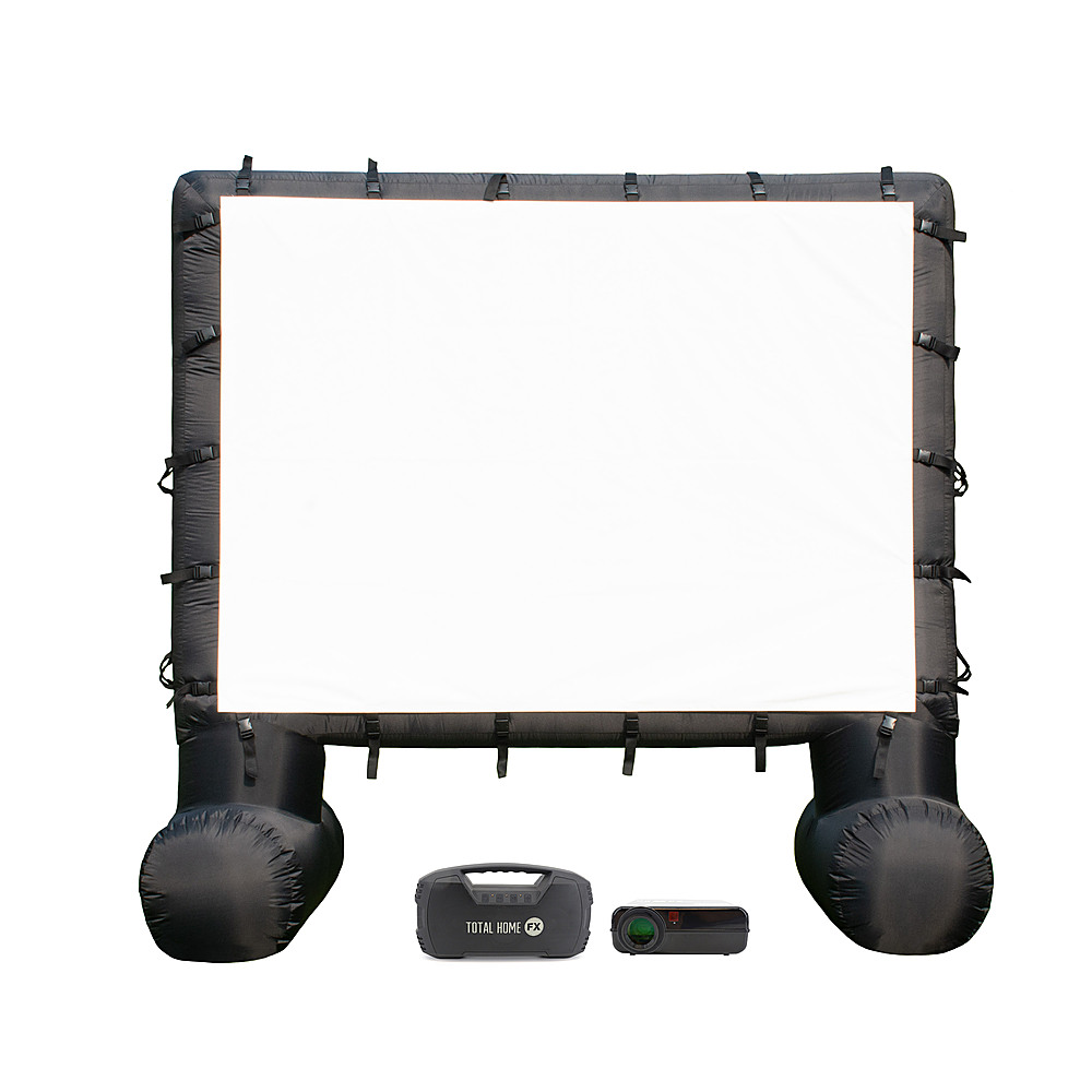 Total HomeFX - 1500 Outdoor Theater Kit with 72" Inflatable Screen and 40-Watt Bluetooth Speaker - Black