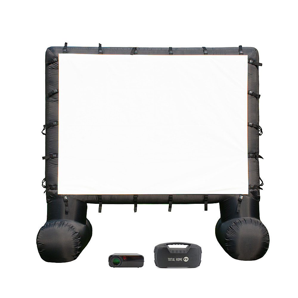 Total HomeFX - 1500 Outdoor Theater Kit with 108" Inflatable Screen and 40-Watt Bluetooth Speaker - Black