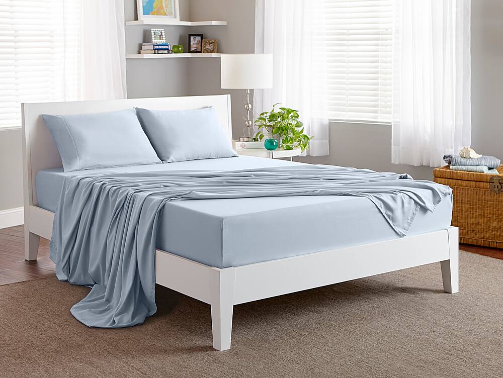 Left View: Bedgear - BASIC Seamless Sheet Sets- Cal King - Blue