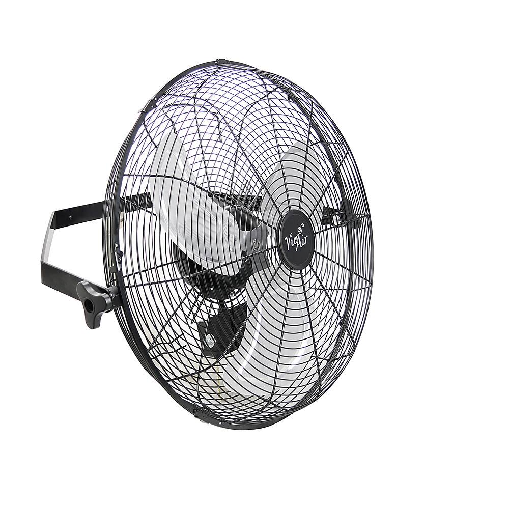 Left. VieAir - 18 Inch 3-Speed Tilting Wall Mountable Fan - Black.