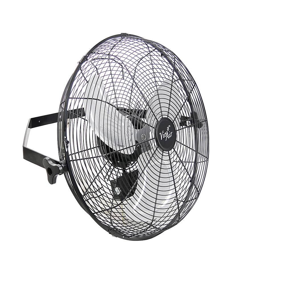 Left View: VieAir - 30 Inch 3-Speed Tilting Wall Mountable Oscillating Fan - Black