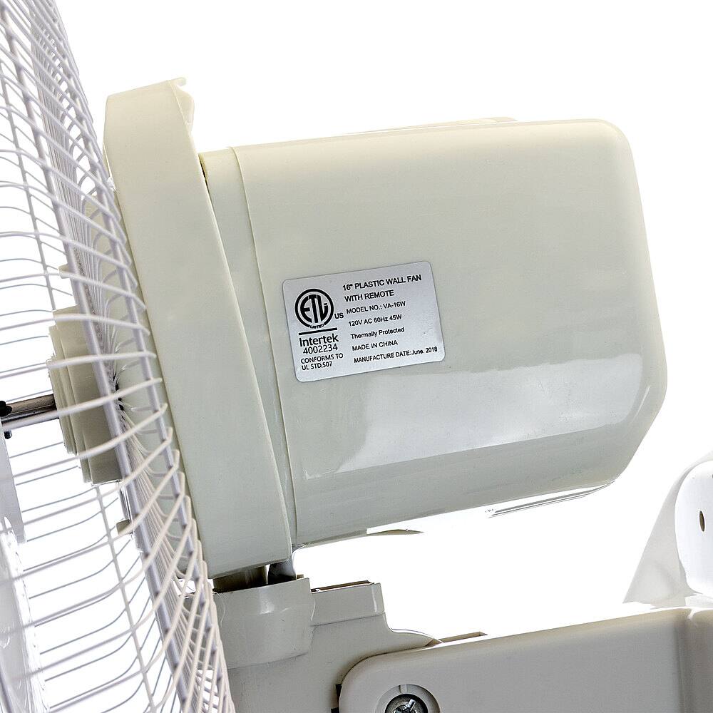 Alt View Zoom 13. VieAir - 16 Inch 3-Speed Wall Fan with Remote Control - White.