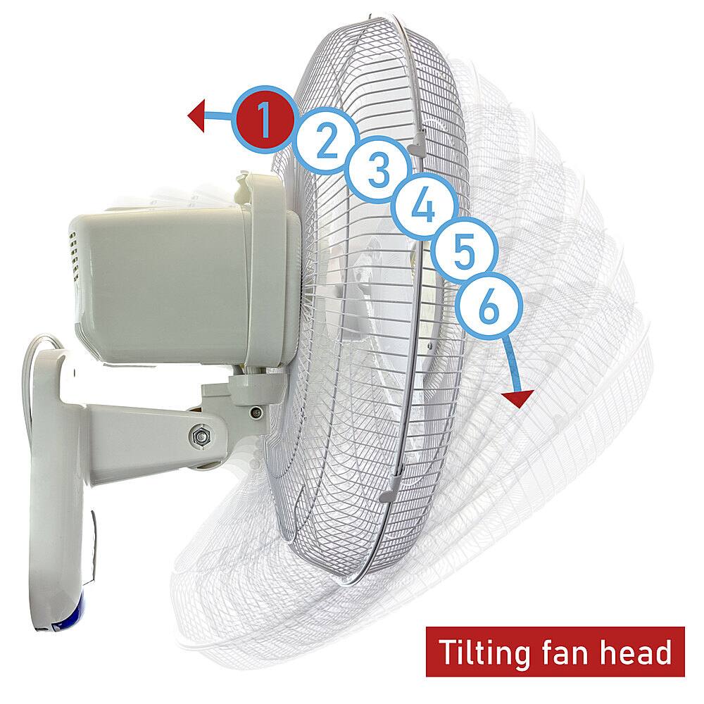 Alt View Zoom 16. VieAir - 16 Inch 3-Speed Wall Fan with Remote Control - White.