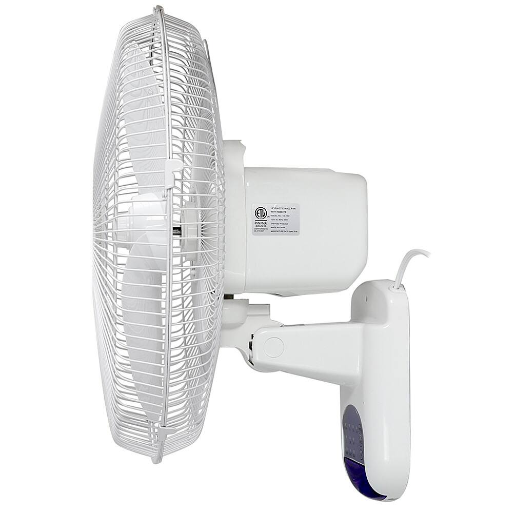 Alt View 17. VieAir - 16 Inch 3-Speed Wall Fan with Remote Control - White.