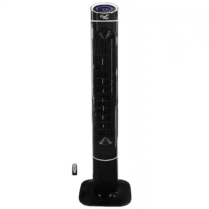 Front. VieAir - 50 Inch 3-Speed High Velocity Tower Fan with Fresh Air Ionizer & Remote Control - Black.