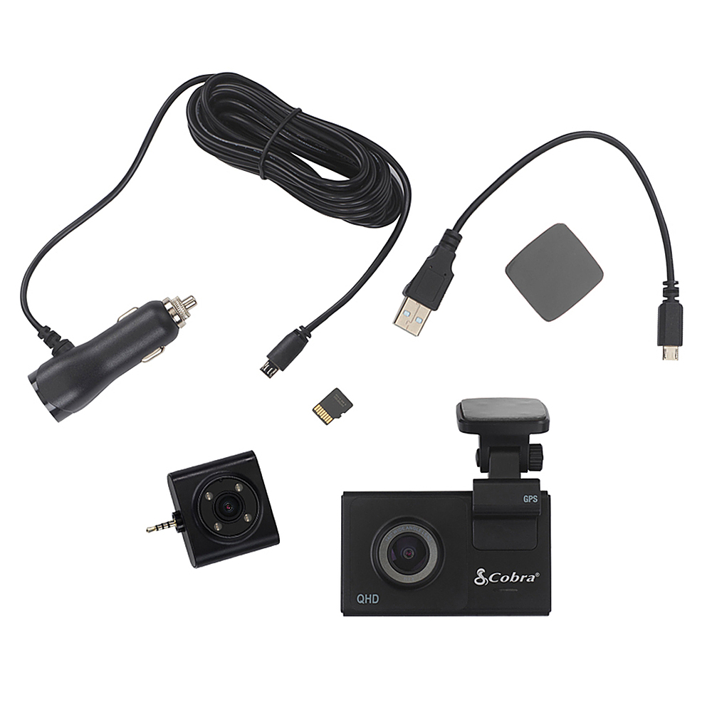 Angle View: Cobra - SC 200/ FV-CV1 Bundle Dual-View Smart Dash Camera with Cabin-View Accessory Camera l 1600P Resolution l With Night Vision and Real-Time Driver Alerts