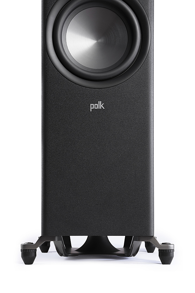 Left View: Polk Audio - Polk Reserve R700 Tower Speaker, 1" Pinnacle Ring Tweeter, Dual 6.5" Turbine Cone Woofers & Dual 8" Long-Throw Drivers - Black