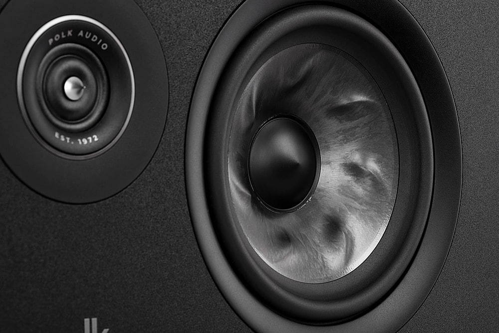 Alt View 12. Polk Audio - Polk Reserve Series R300 Compact Center Channel Speaker, New 1" Pinnacle Ring Tweeter & Dual 5.25" Turbine Cone Woofers - Black.