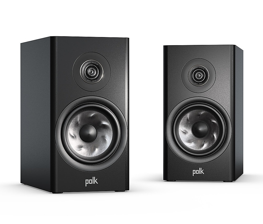 Polk Audio - Polk Reserve R100 Bookshelf Speaker, 1" Pinnacle Ring Tweeter & 5.25" Turbine Cone Woofer (Pair) - Black - Front_Zoom
