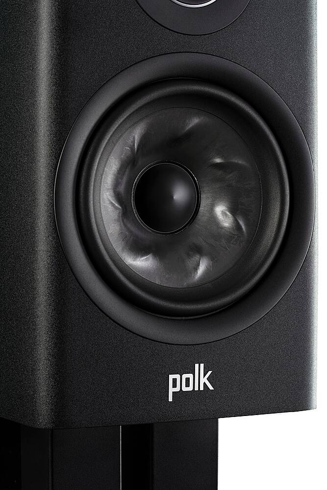Alt View 12. Polk Audio - Polk Reserve R100 Bookshelf Speaker, 1" Pinnacle Ring Tweeter & 5.25" Turbine Cone Woofer, Dolby Atmos & IMAX Enhanced - Black.