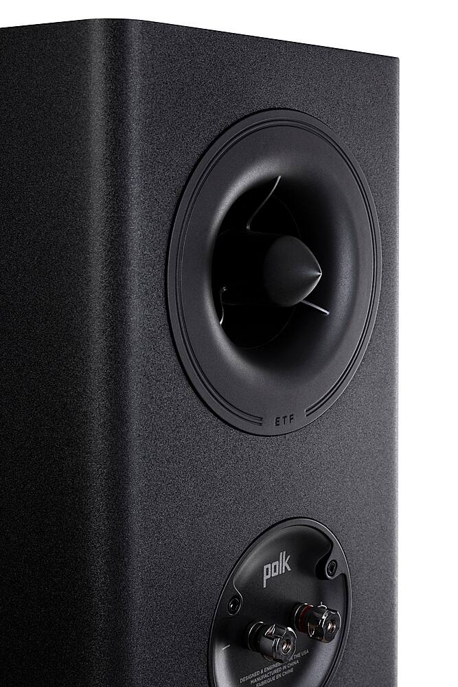Alt View 13. Polk Audio - Polk Reserve R100 Bookshelf Speaker, 1" Pinnacle Ring Tweeter & 5.25" Turbine Cone Woofer, Dolby Atmos & IMAX Enhanced - Black.