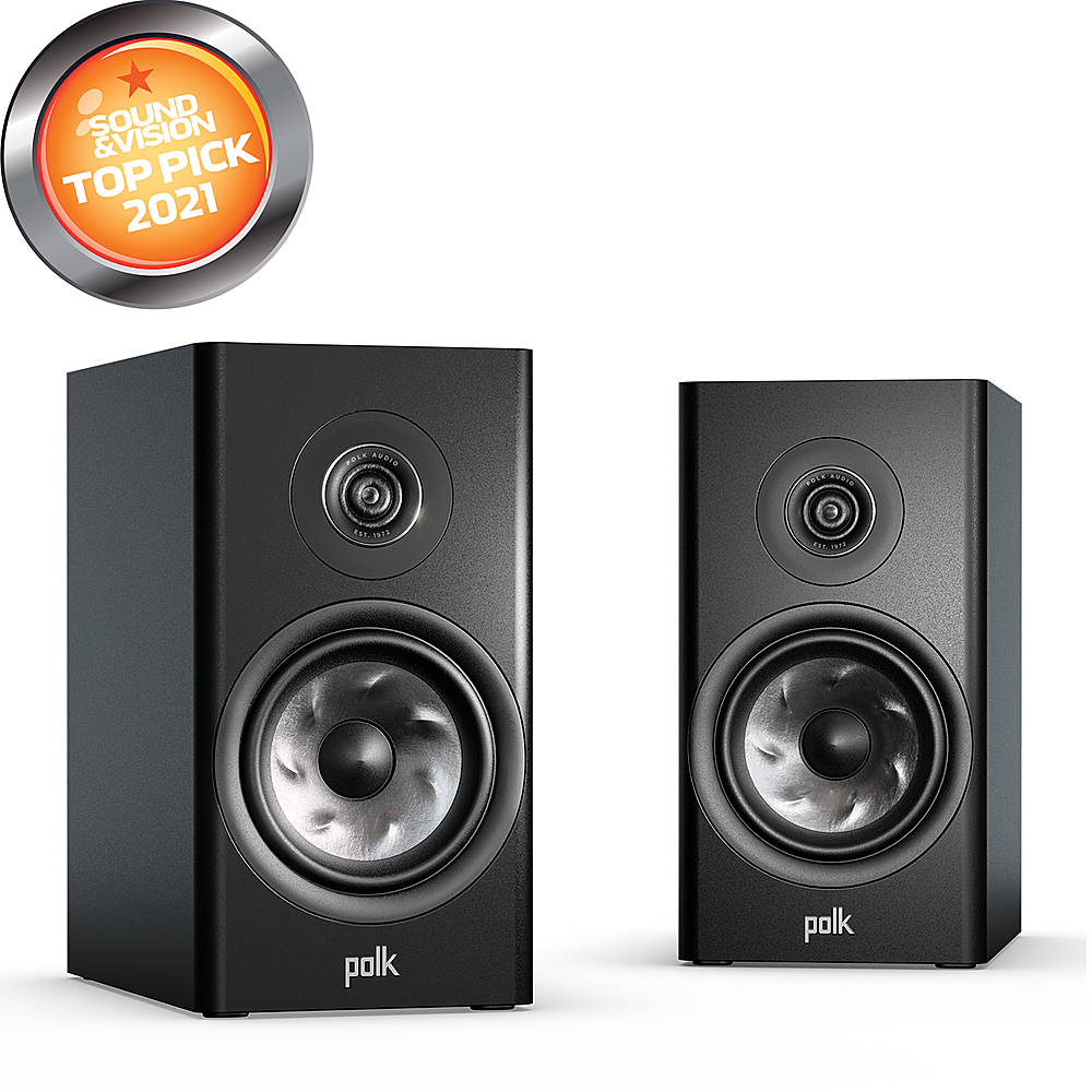 Polk Audio - Polk Reserve R200 Bookshelf Speaker, 1" Pinnacle Ring Tweeter & 6.5" Turbine Cone Woofer, Dolby Atmos & IMAX Enhanced - Black