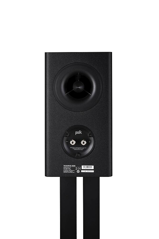 Alt View 13. Polk Audio - Polk Reserve R200 Bookshelf Speaker, 1" Pinnacle Ring Tweeter & 6.5" Turbine Cone Woofer, Dolby Atmos & IMAX Enhanced - Black.