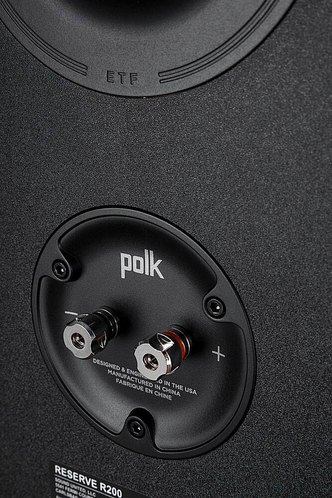 Alt View 15. Polk Audio - Polk Reserve R200 Bookshelf Speaker, 1" Pinnacle Ring Tweeter & 6.5" Turbine Cone Woofer, Dolby Atmos & IMAX Enhanced - Black.