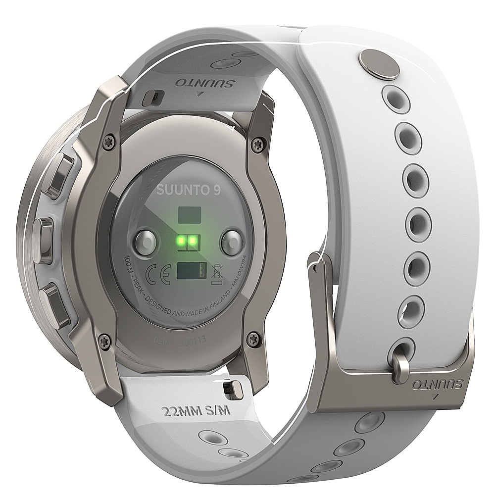 Back View: SUUNTO - 9 Peak Smartwatch 43mm Activity Tracker GPS Heart Rate Monitor Titanium - Birch White