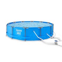 Bestway - Frame Above Ground Swimming Pool Set with Pump - Blue - Front_Zoom