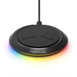 RapidX - Prismo RGB 10W Qi Certified Wireless Charging Pad for Android/iPhone/AirPods - Black - Front_Zoom