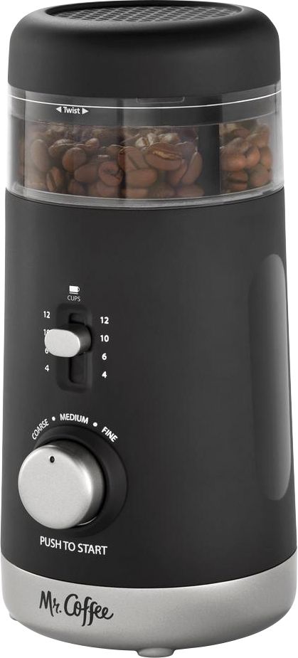 Left View: Mr. Coffee - Multi-Grind 12-Cup Automatic Coffee Grinder - Black