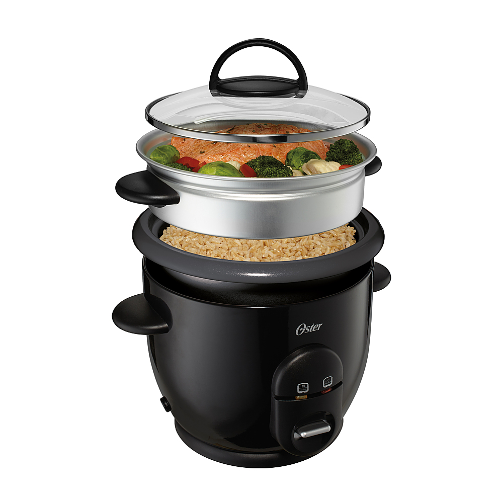 Left View: Oster - Oster® DiamondForce™ Nonstick 6-Cup Electric Rice Cooker - Black