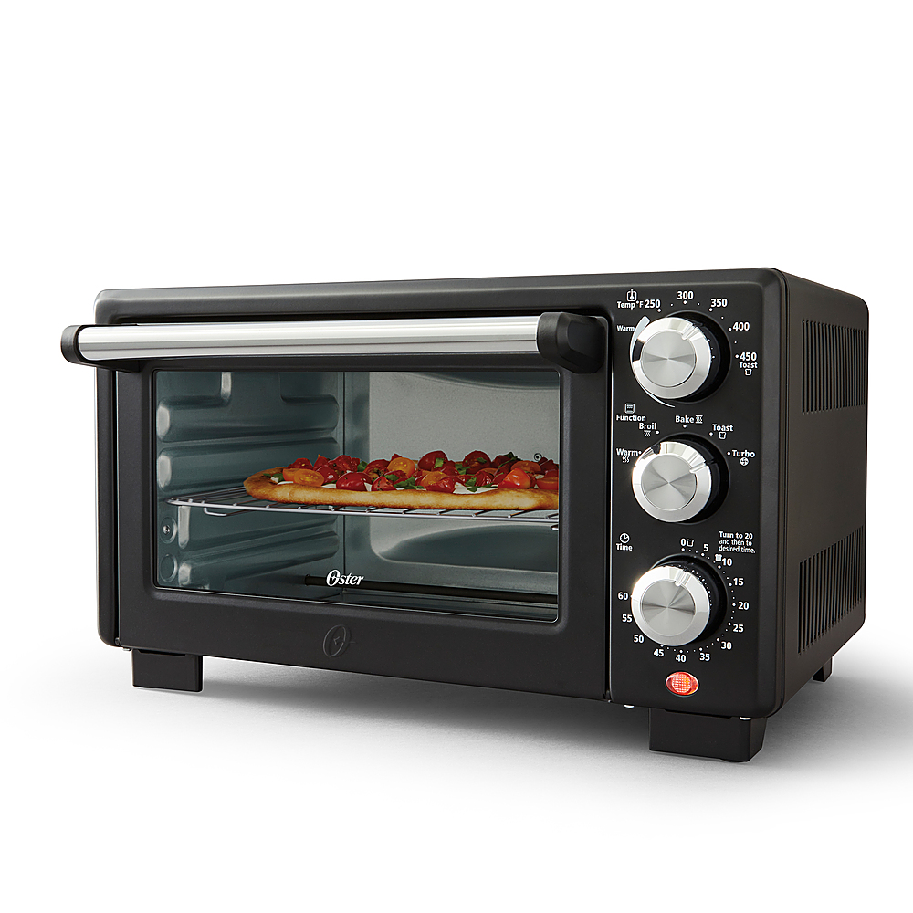Oster - Oster® Convection 4-Slice Toaster Oven, Matte Black, Convection Oven and Countertop Oven - Black