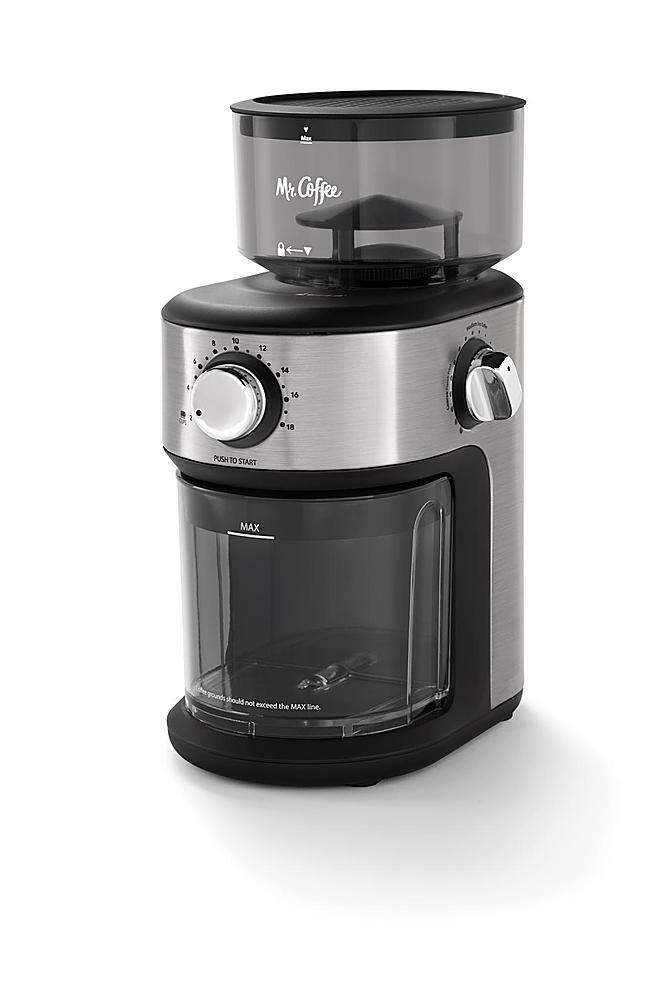 Angle. Mr. Coffee - Mr. Coffee® Cafe Grind 18 Cup Automatic Burr Grinder - Stainless Steel.
