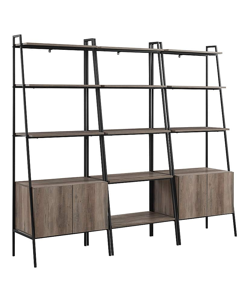 Angle View: Walker Edison - 3-Piece Storage Shelf Set - Grey Wash