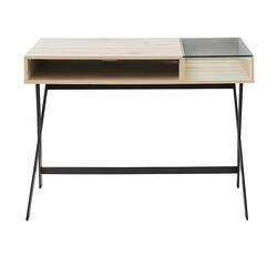 Walker Edison - 42” Contemporary Metal X-Leg Computer Desk - Birch - Front_Zoom