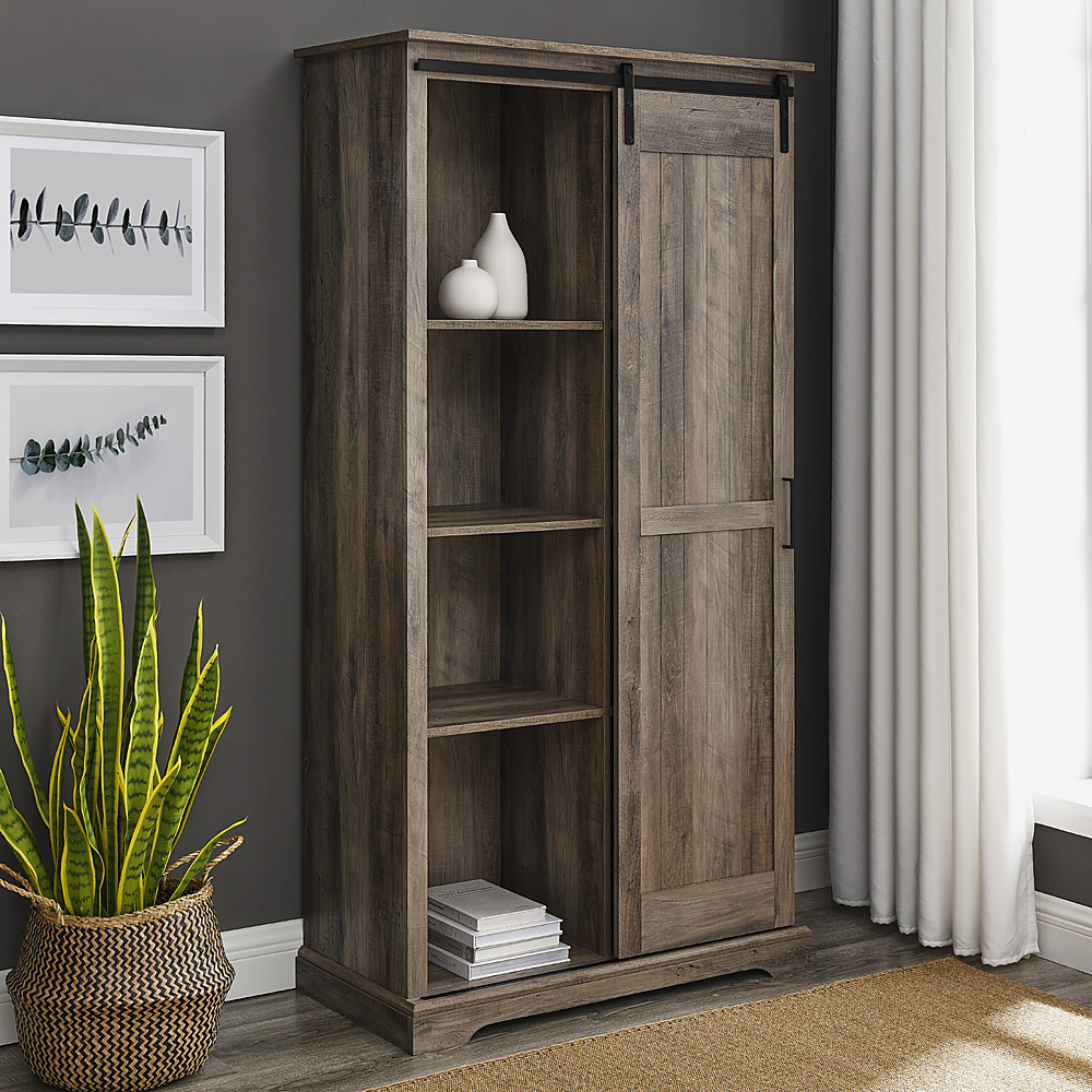 Best Buy: SEI Furniture Lantara Modern Storage Cabinet Graywashed and gold  finish HZ1140405
