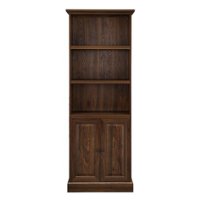 Walker Edison - 68” Classic 2-Door Hutch Bookshelf - Dark walnut - Front_Zoom
