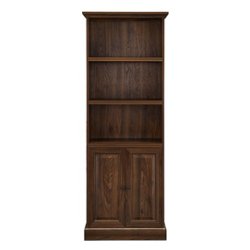 Walker Edison - 68” Classic 2-Door Hutch Bookshelf - Dark walnut - Front_Zoom