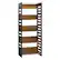 Angle. Walker Edison - 64” Modern Slat Side 5 Shelf Bookcase - Rustic Oak/Solid Black.