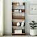 Alt View 13. Walker Edison - 64” Modern Slat Side 5 Shelf Bookcase - Rustic Oak/Solid Black.