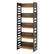 Left. Walker Edison - 64” Modern Slat Side 5 Shelf Bookcase - Rustic Oak/Solid Black.
