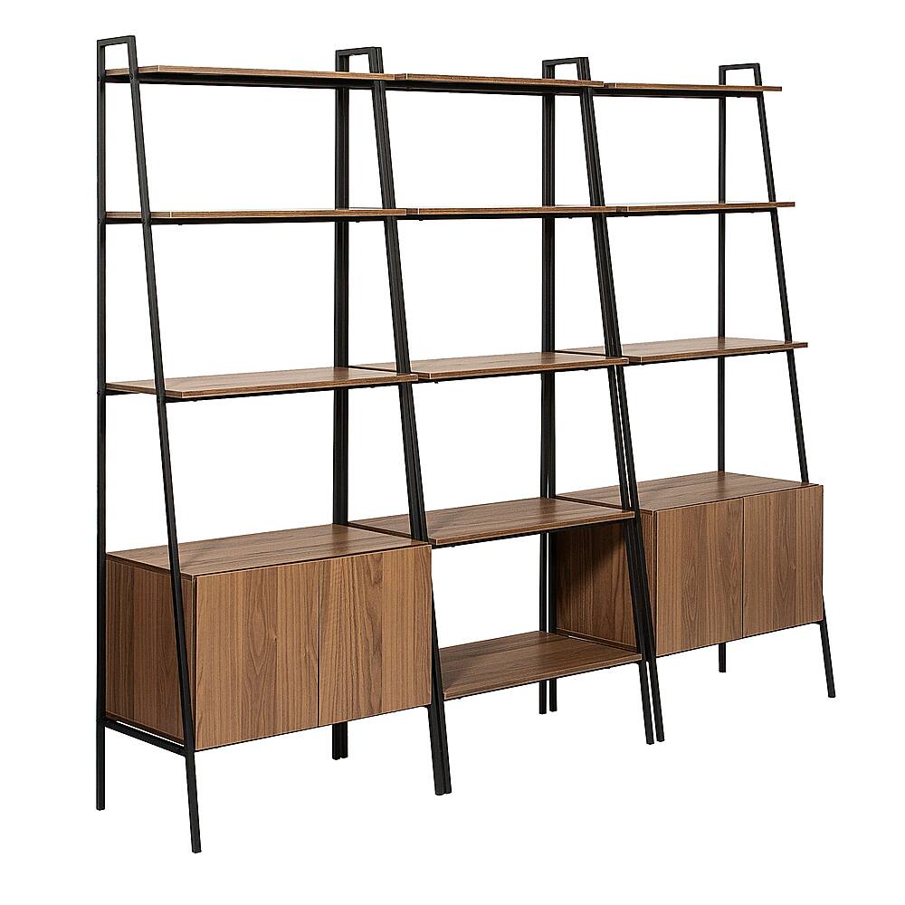 Angle View: Walker Edison - 3-Piece Storage Shelf Set - Mocha