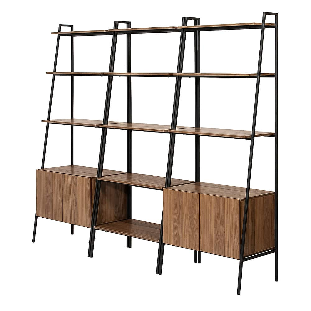 Left View: Walker Edison - 3-Piece Storage Shelf Set - Mocha