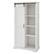 Left. Walker Edison - 68” Modern Farmhouse Sliding Door Storage Cabinet - Brushed white.