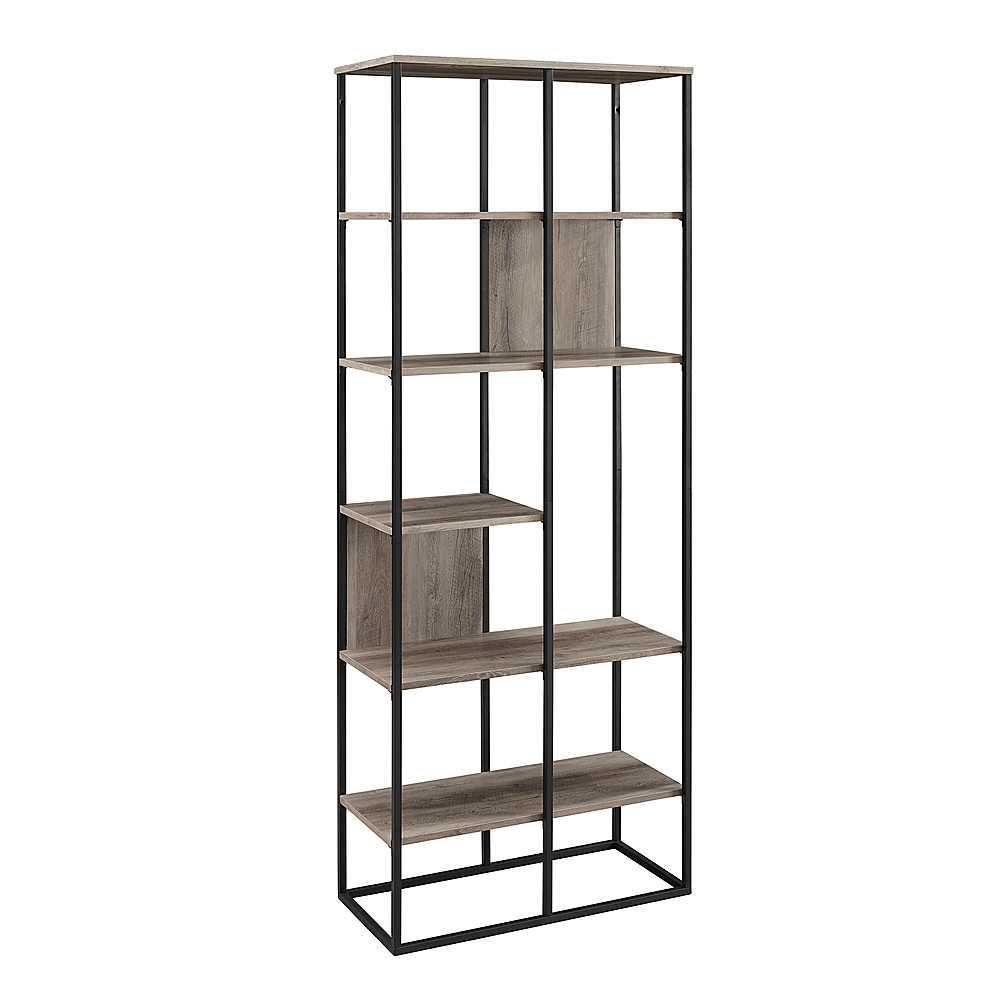 Best Buy: Walker Edison 70” Modern Industrial Asymmetrical Shelf ...