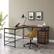 Alt View 15. Walker Edison - 59” Urban Industrial 2 Drawer L Shaped Desk - Rustic Oak.