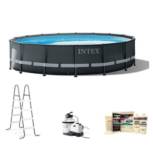 Intex - Ultra XTR Round Frame Swimming Pool, Pump, & Winterizing Kit