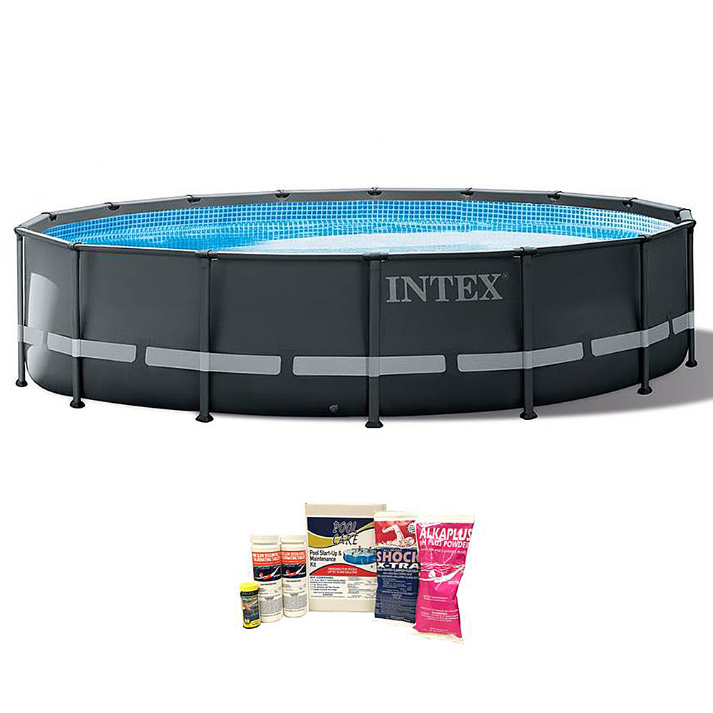 Intex - Ultra XTR Round Frame Above Ground Pool, Pump, & Cleaning Kit