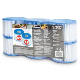 Intex - Type S1 Easy Set Pool Filter Replacement Cartridges (6 Filters) - White