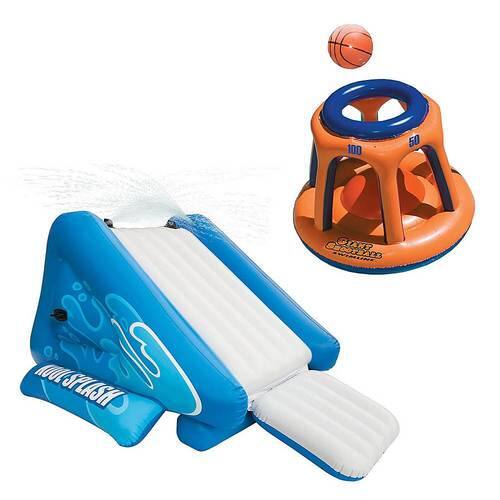 Intex - Kool Splash Inflatable Swimming Pool Water Slide & Giant Basketball Hoop