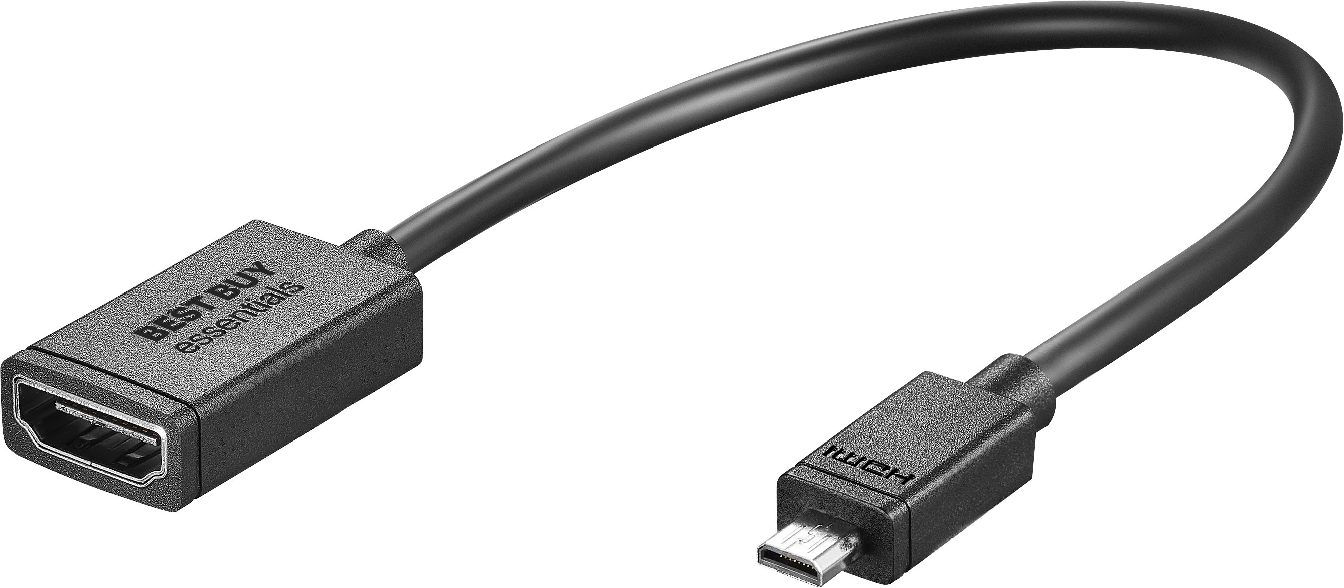 Left View: Best Buy essentials™ - Micro HDMI to HDMI Adapter - Black